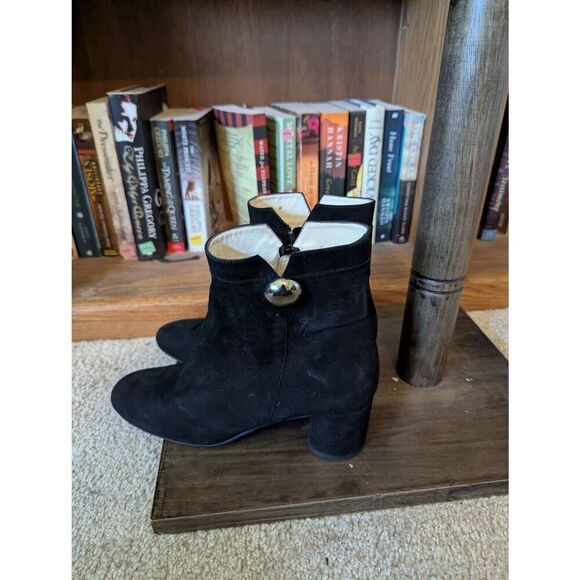 Vintage Amalfi Women's Size 8.5 M Black Leather Pillow Ankle Booties Boots Italy - Picture 4 of 8